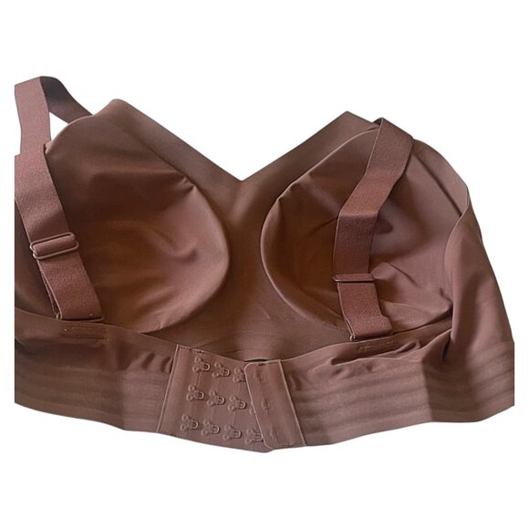 Shapellx Seamless Comfort Wireless Supportive Wide Strap V-Neck Bra Mocha - Picture 5 of 7